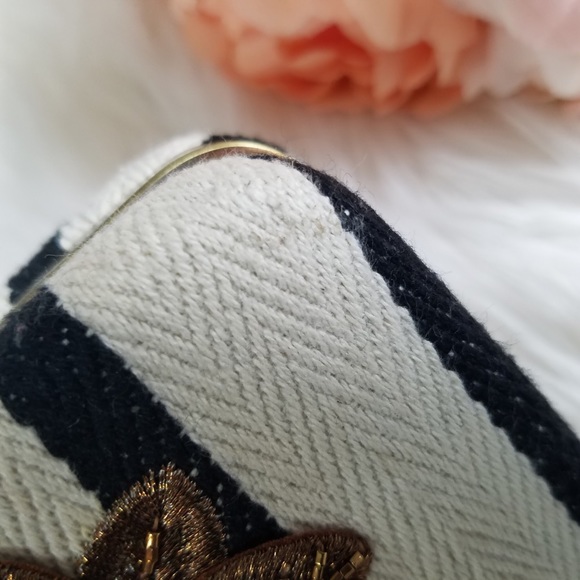 NWT Zara Striped Fabric Floral minaudière Clutch - Picture 6 of 7
